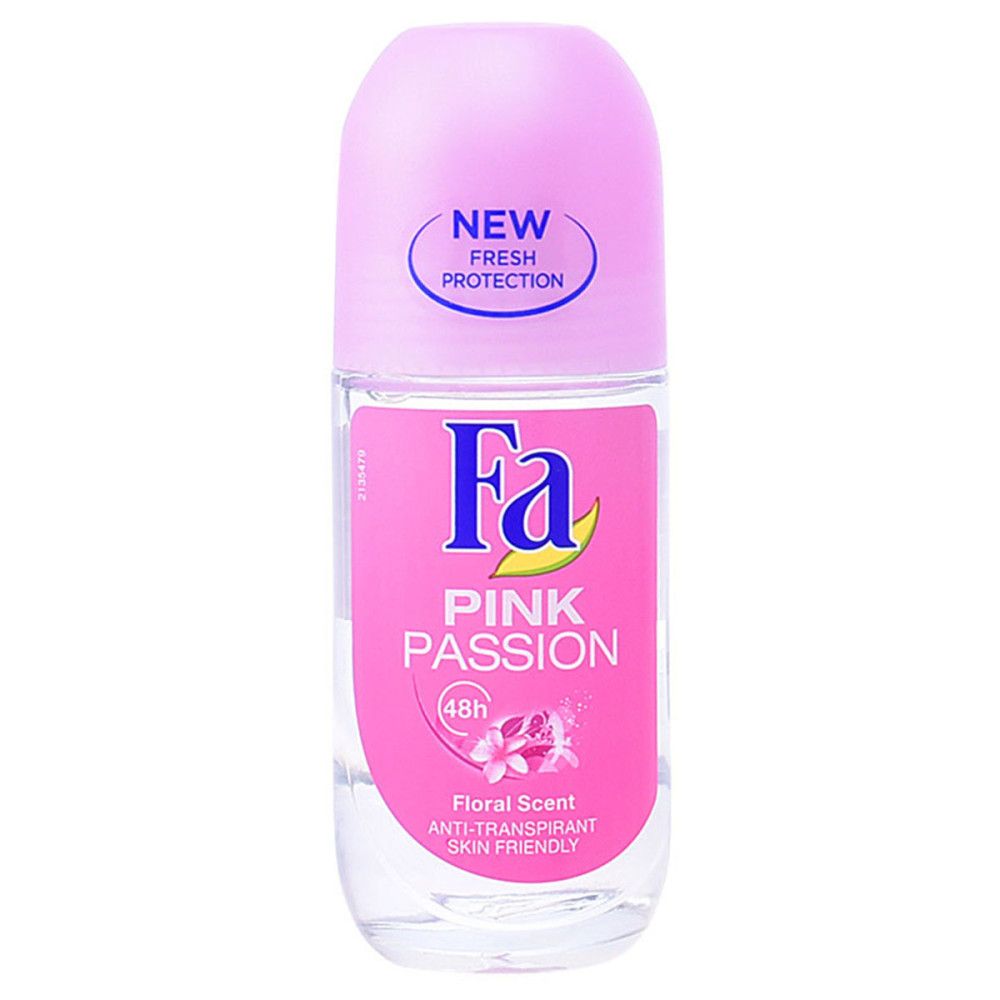Fa Pink Passion Roll-on-Deodorant. Neue Frische-Schutz-Formel. 48h Schutz. Floral Scent. Hautfreundlich.