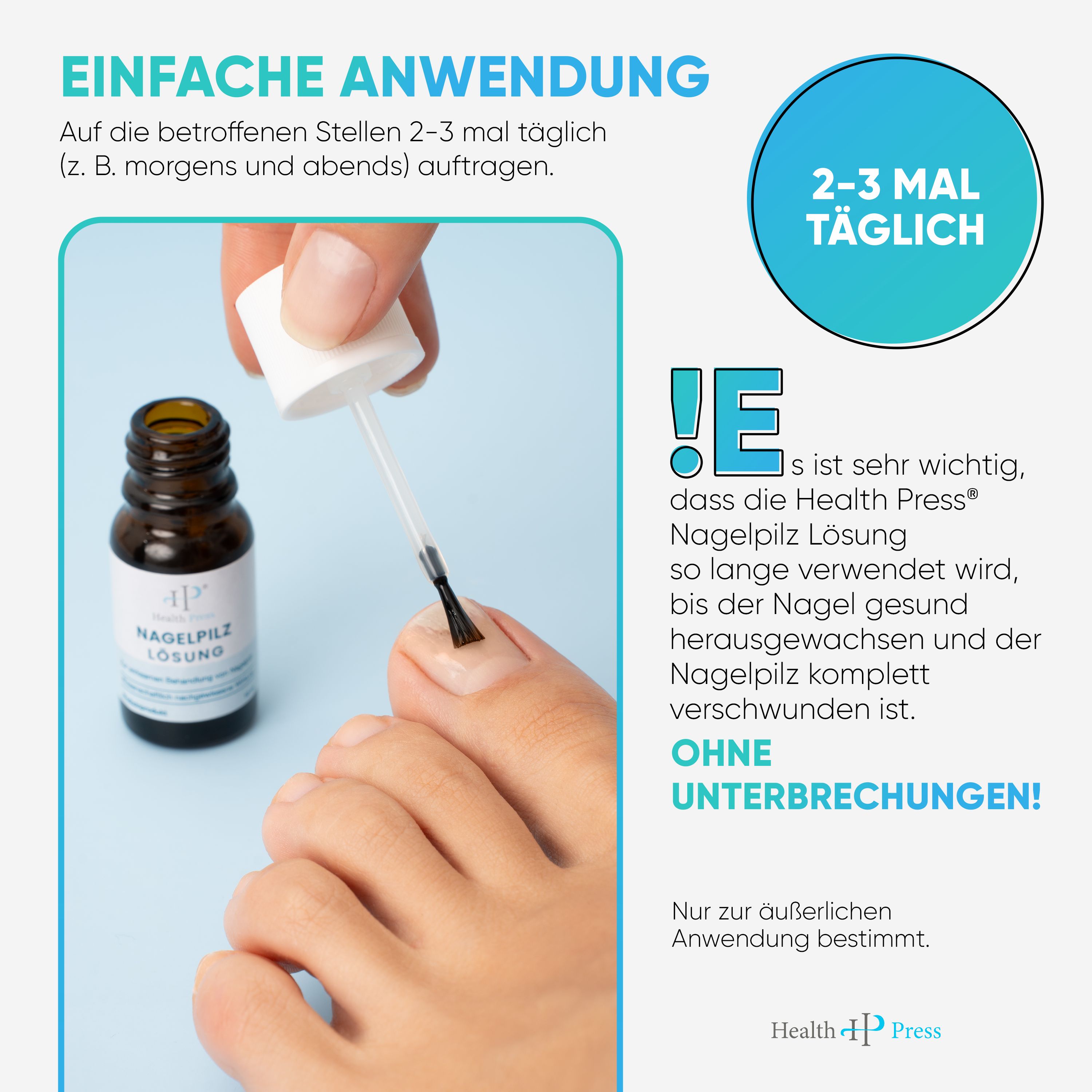 Health Press Nagelpilzkur 2er Set – Nagelpilz Lack für schnelle & effektive Behandlung