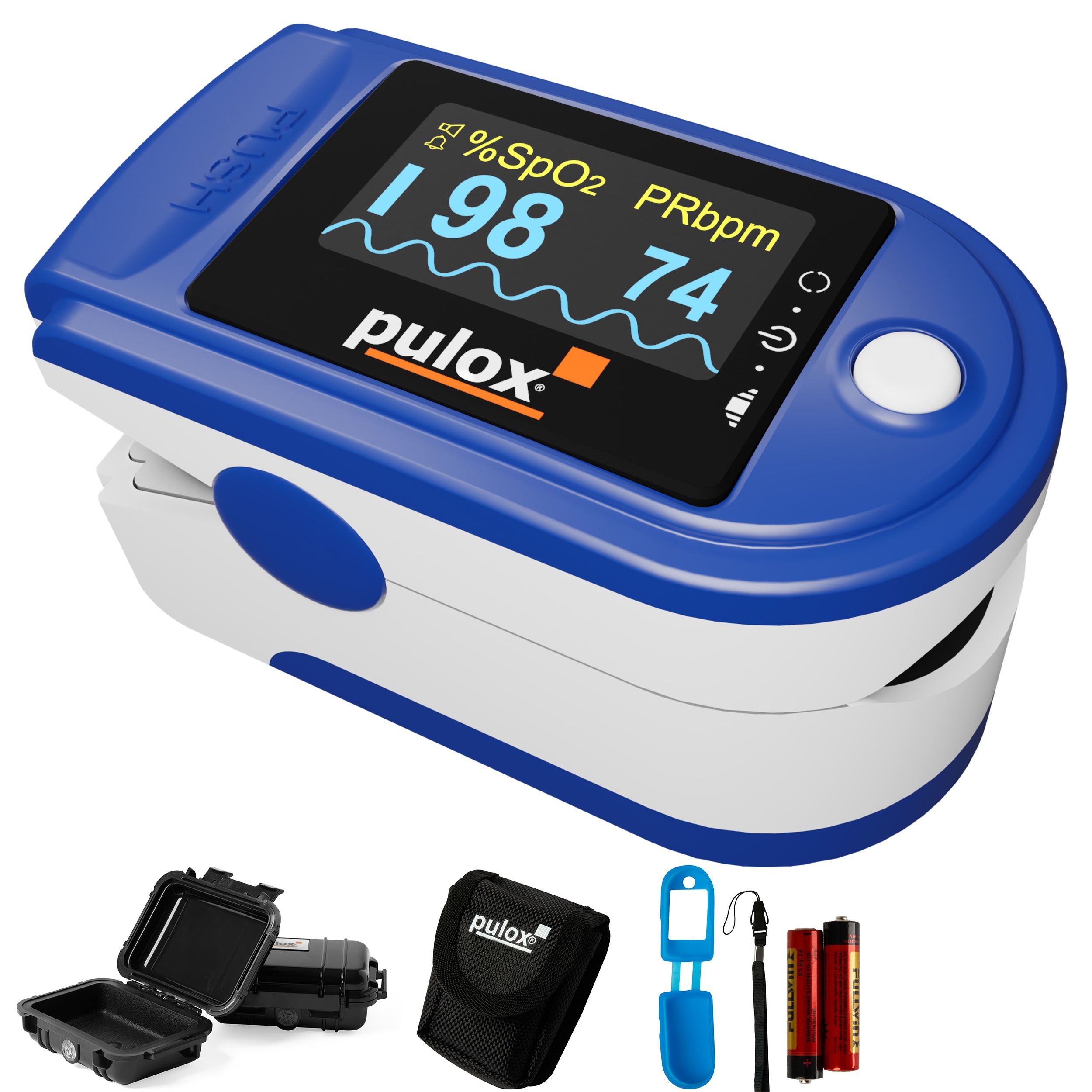 pulox - PO-200A Set - Finger-Pulsoximeter - Blau