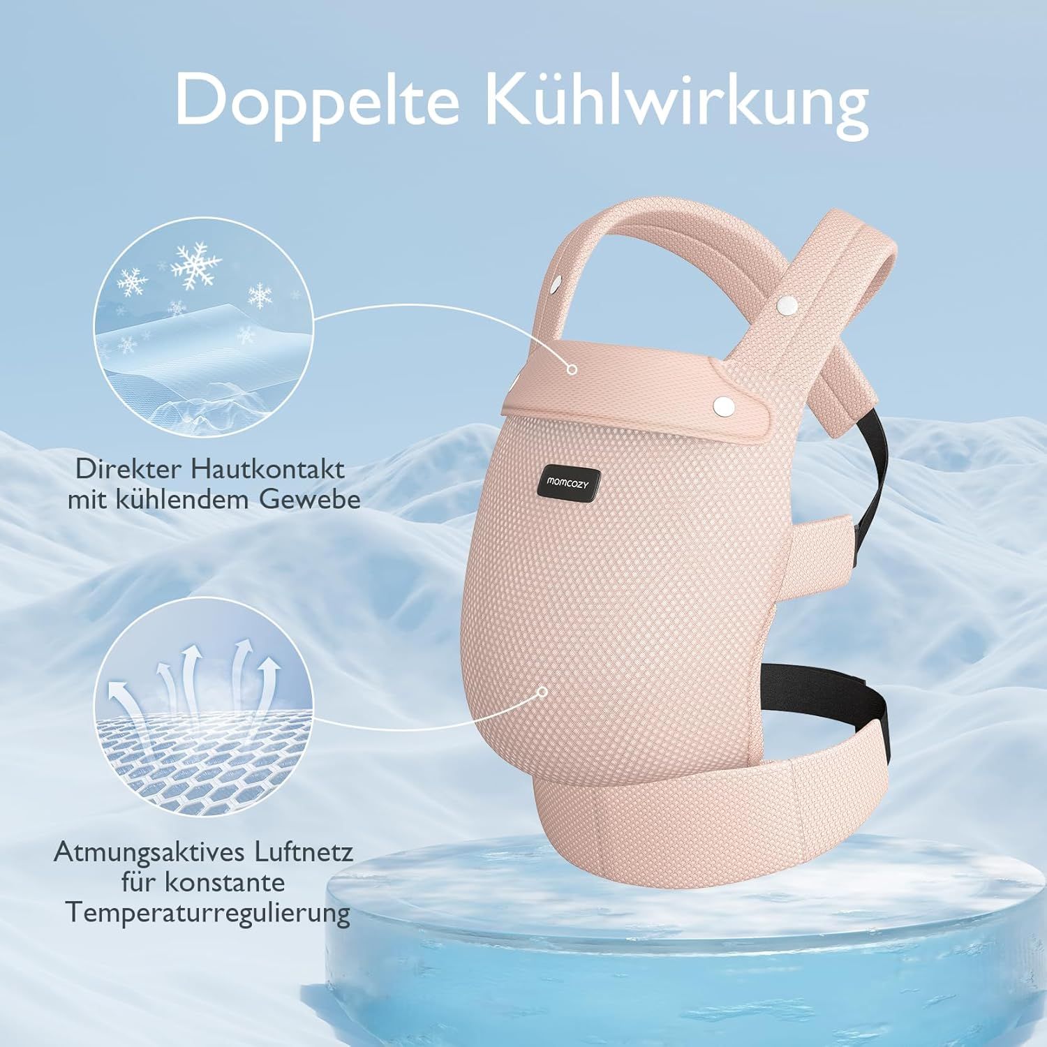 Momcozy Baby Trage - Leichte & Atmungsaktive Rosa