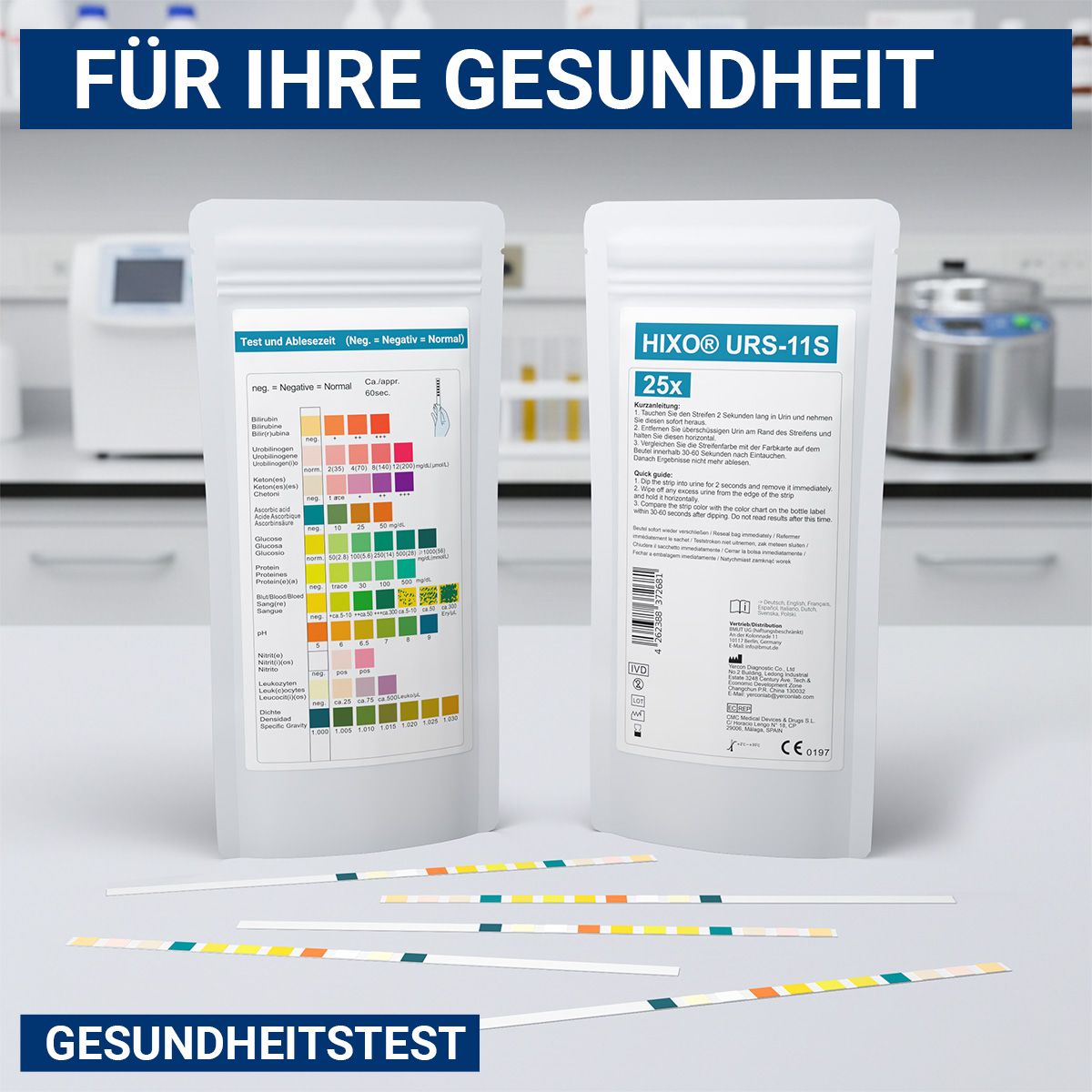 HIXO 11in1 Gesundheitstest Selbsttest Urin-Schnelltest