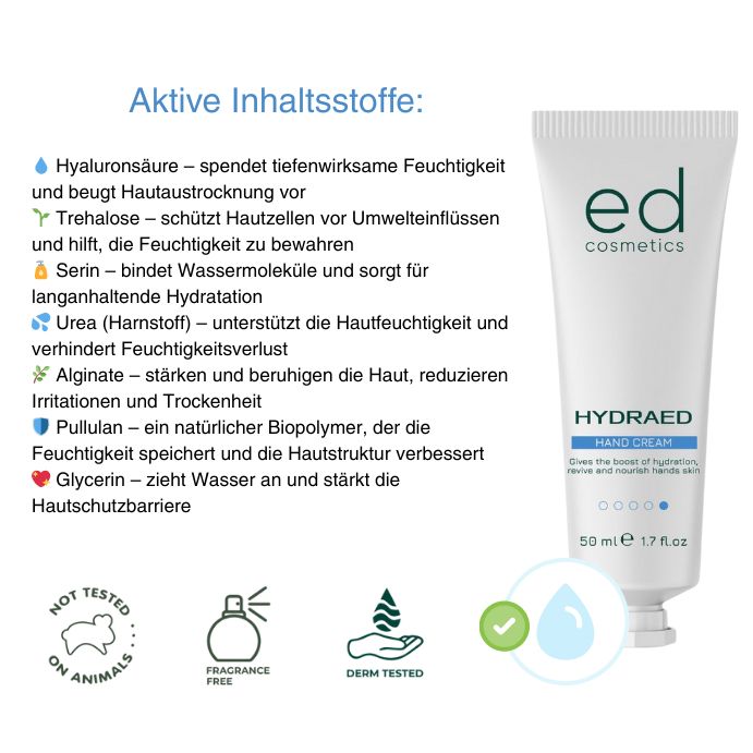 ED COSMETICS HydraED Handpflege – Intensive Feuchtigkeit & Schutz für die Hände