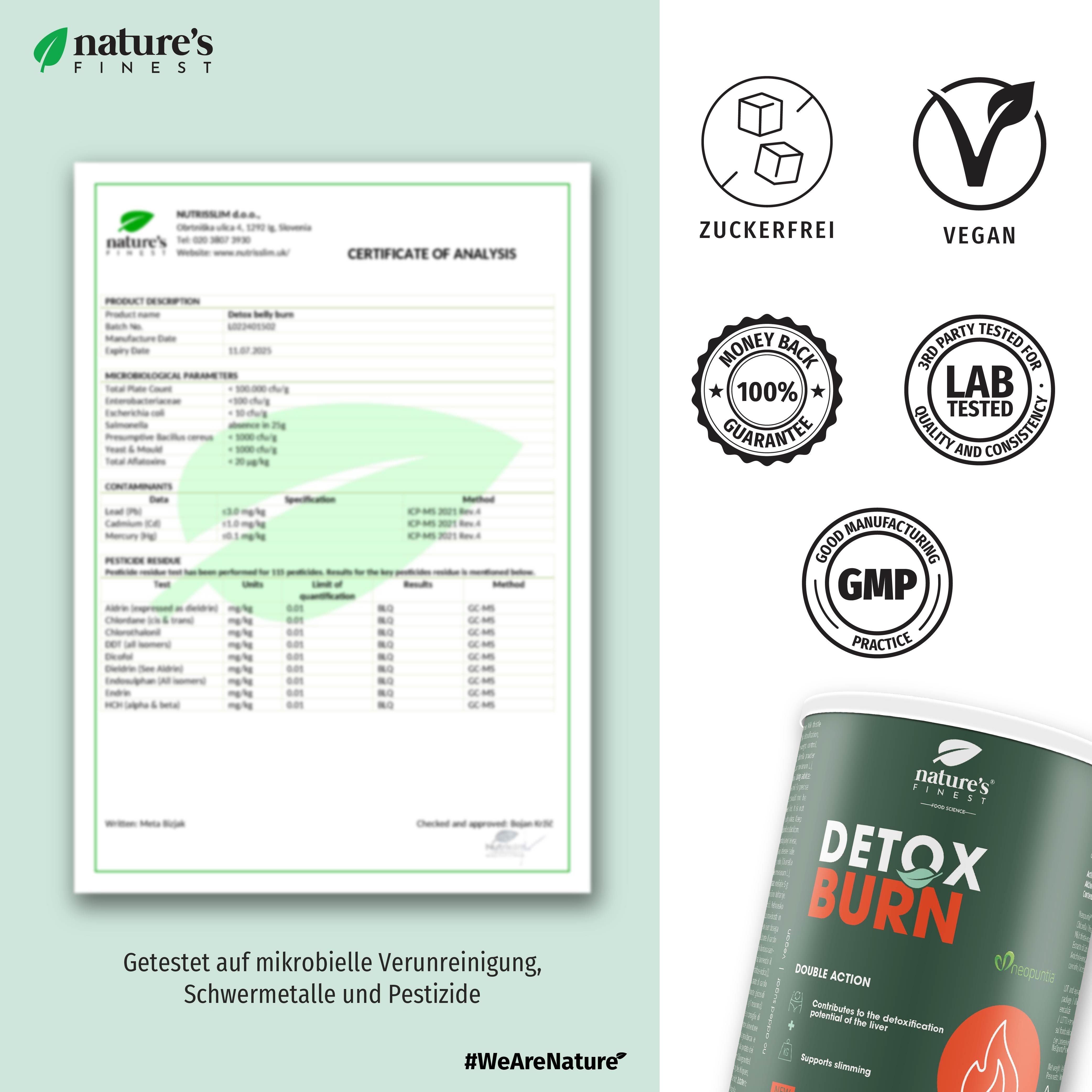 Nature's Finest Detox Belly Burn - Ergänzung zum Entgiftung, Abnehmen und Fettverbrenner