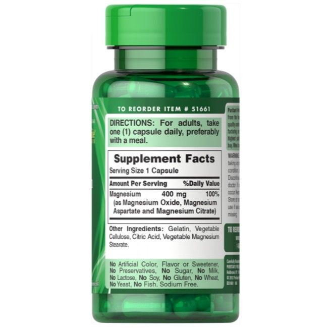 Puritan's Pride Dreifach-Magnesium-Komplex 400 mg