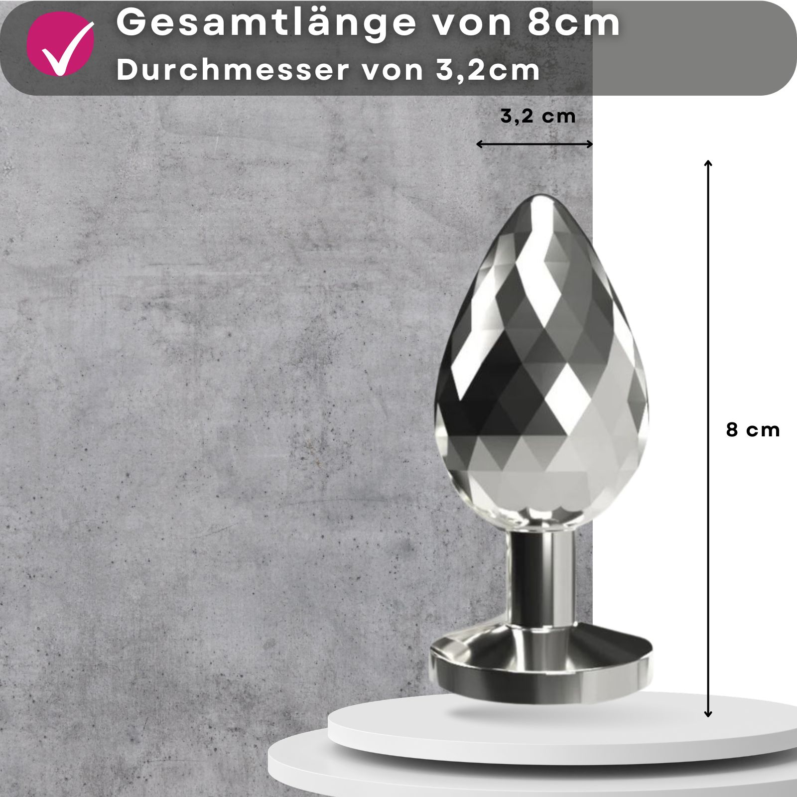 Analplug aus Metall mit Zierstein M - Lovelyness