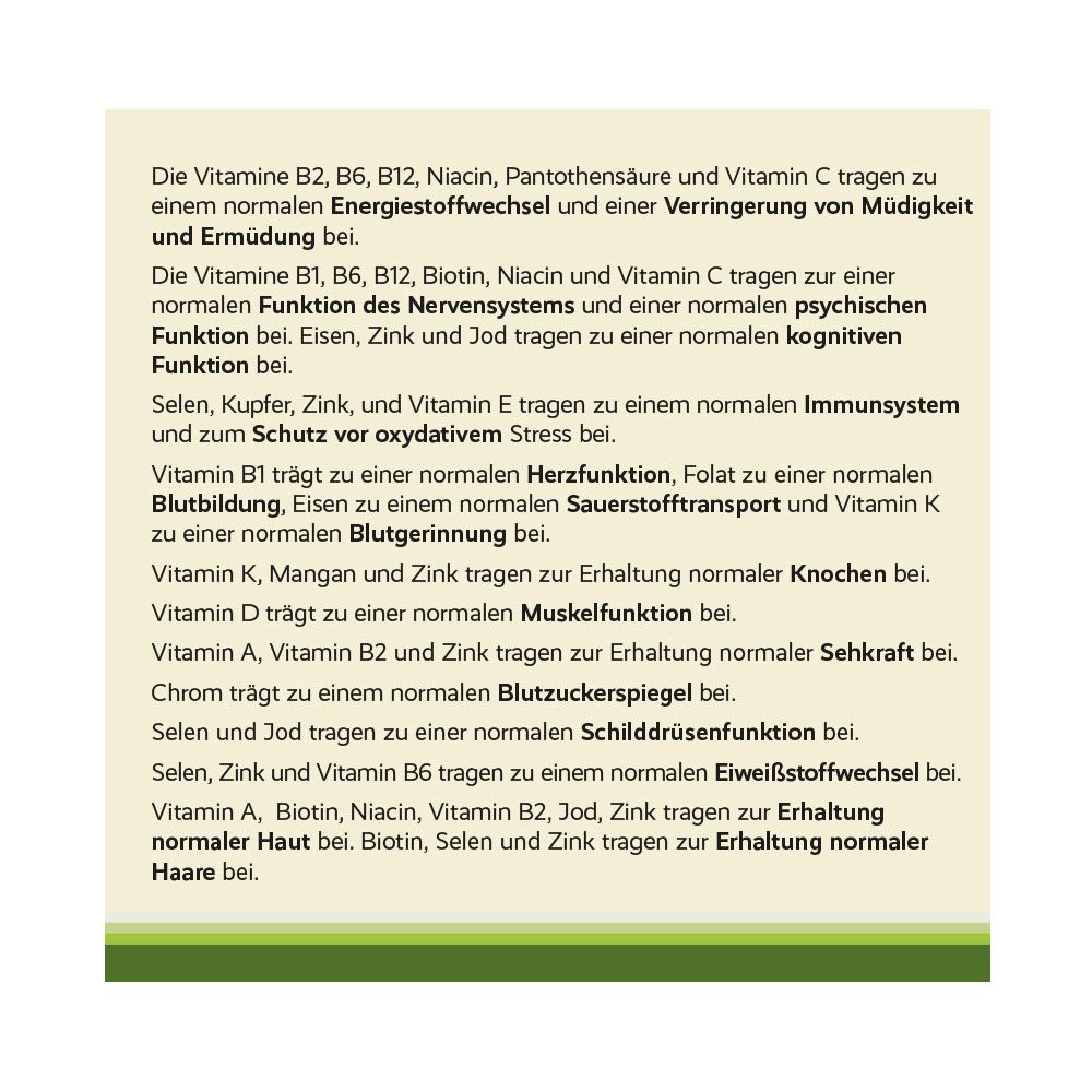 Text mit Informationen über Vitamine und Mineralstoffe. Beschreibt deren Funktionen im Körper.