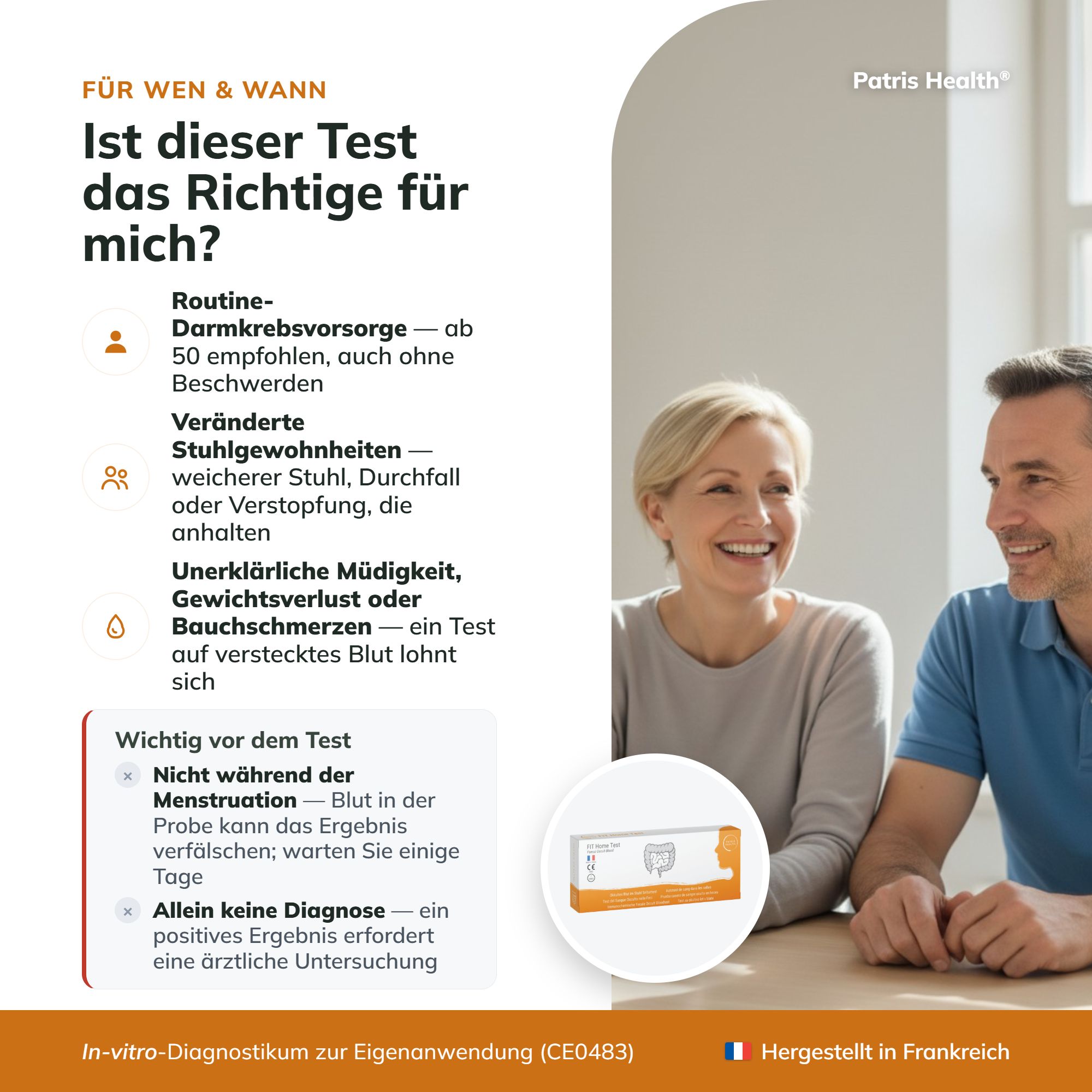 Erklärung, warum der Test über drei Tage durchgeführt werden sollte.