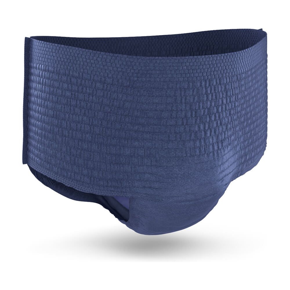 Blaue TENA MEN Active Fit Pants Plus L/XL. Inkontinenzhose mit absorbierendem Bereich. Größe L/XL.