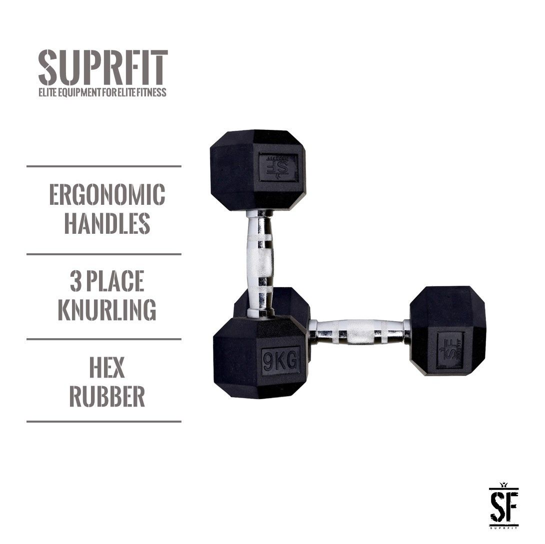 Suprfit Hex Gummi-Kurzhanteln (Paar)