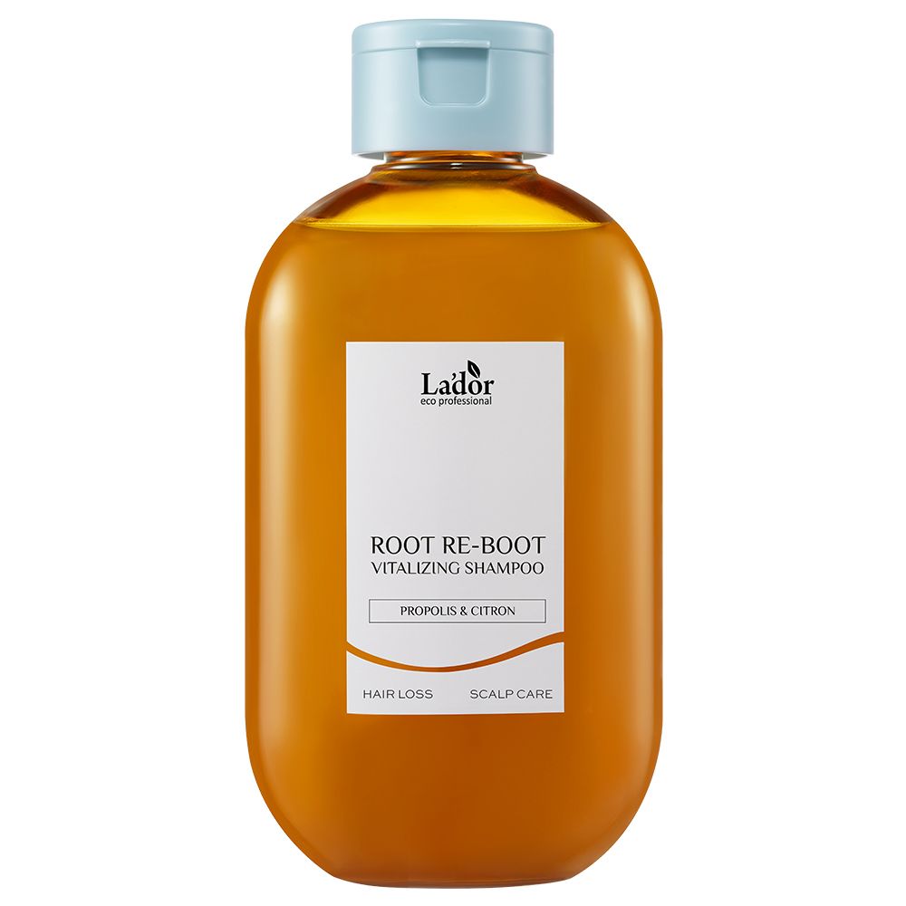 Lador Root Re-Boot Vitalizing Shampoo Flasche mit Propolis & Citron für Haarausfall und Kopfhautpflege.