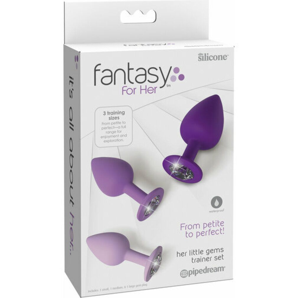 Verpackung des Fantasy For Her Analplug-Sets mit drei lila Plugs.