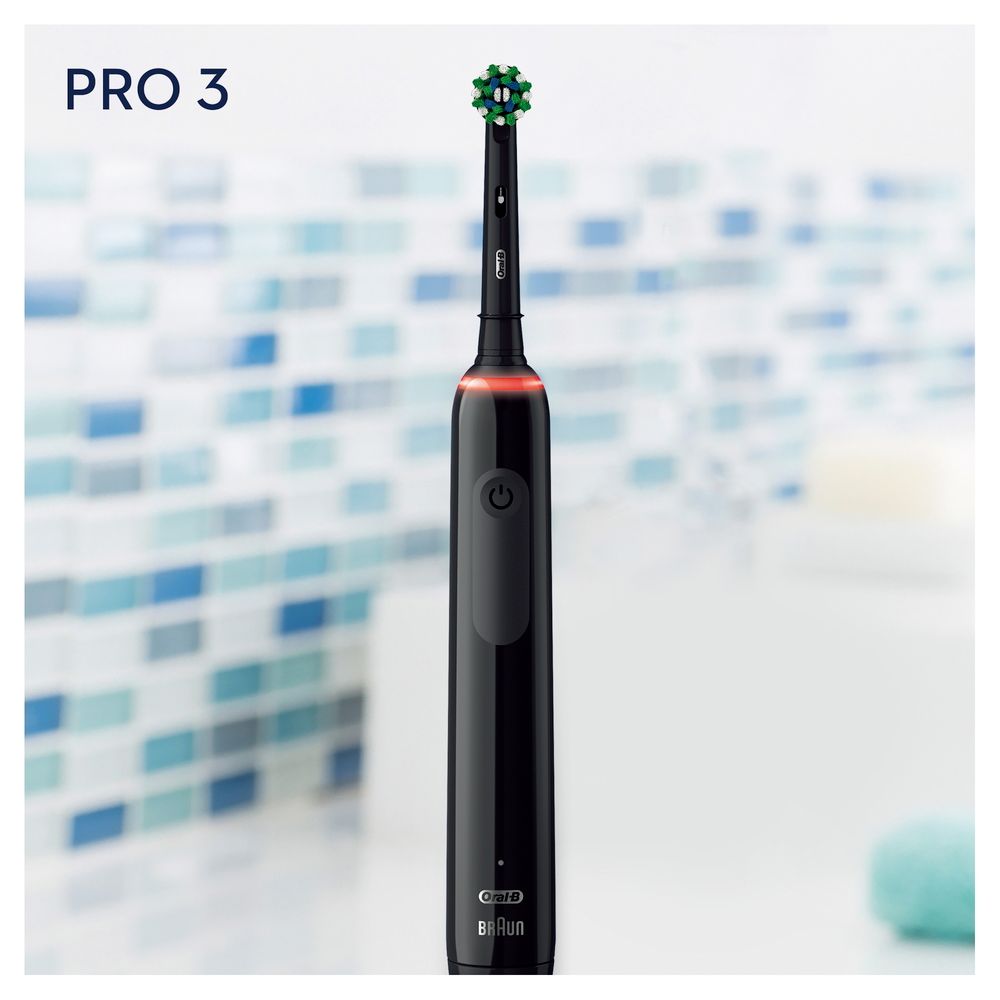Oral-B - Elektrische Zahnbürste "Pro 3 - Cross Action" in Schwarz