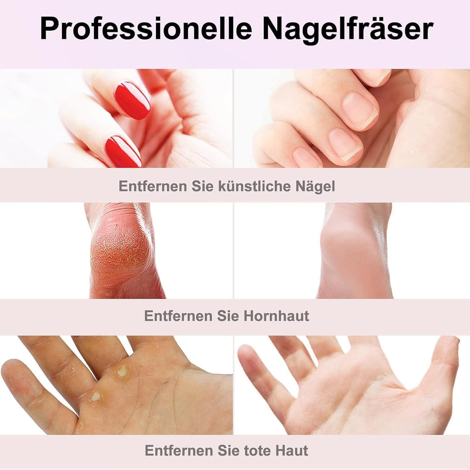 COSLUS  11 in 1 Profi Maniküre und Pediküreset Rosa