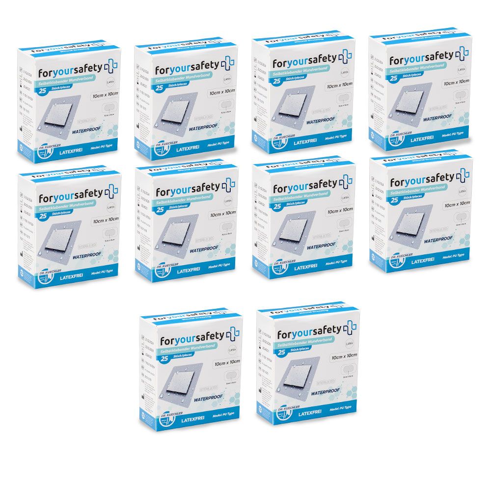 Dr. Kuechler Medical® 25 Stück Duschpflaster, Wundpflaster, wasserfest, steril, sensitiv,  10x20cm