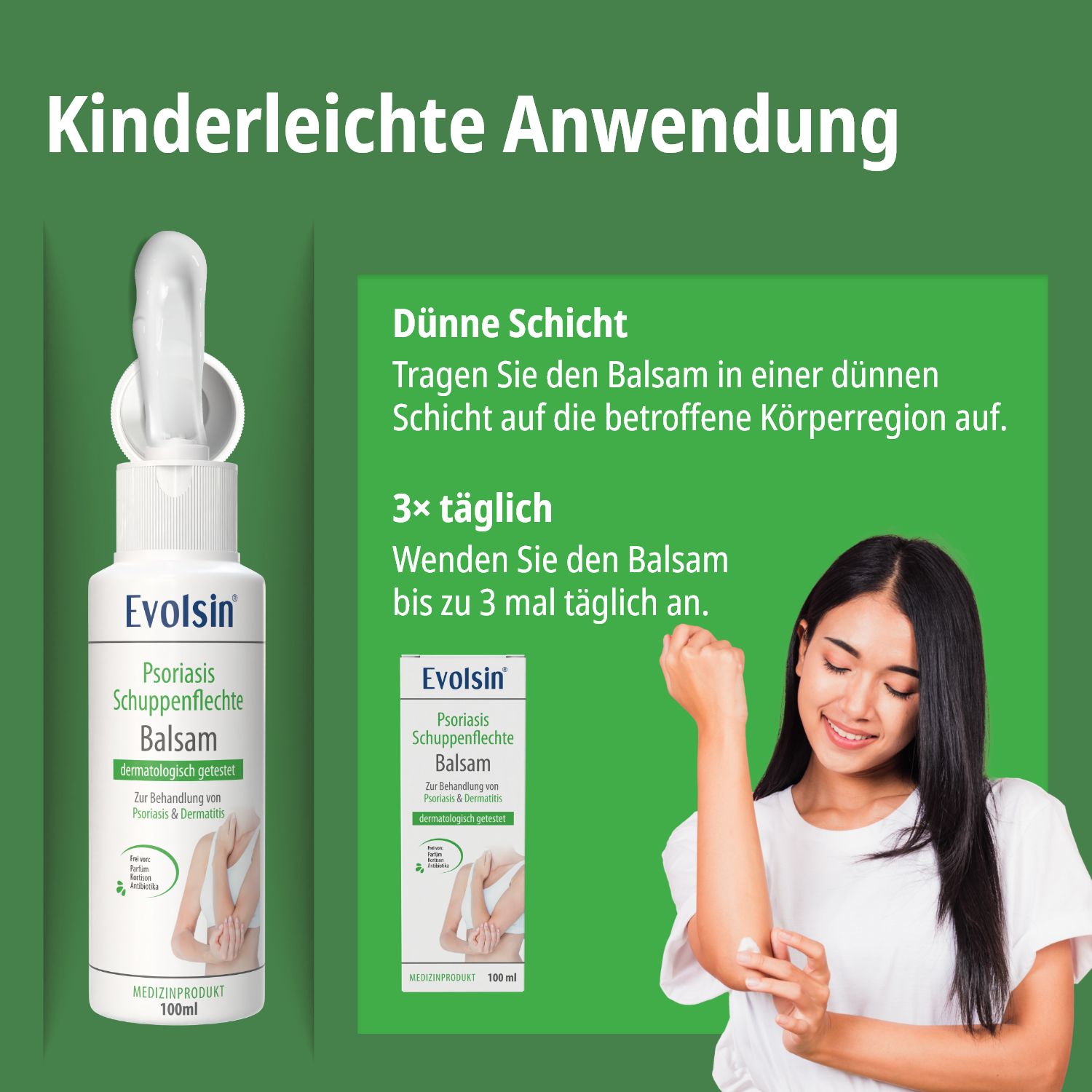 Evolsin® Psoriasis Intensiv Bundle (Balsam + Lotion + Shampoo) - gegen Juckreiz OHNE Kortison