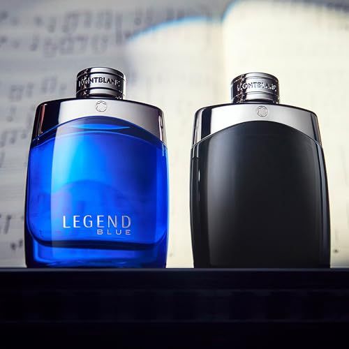 Fünf Montblanc Legend Düfte nebeneinander.