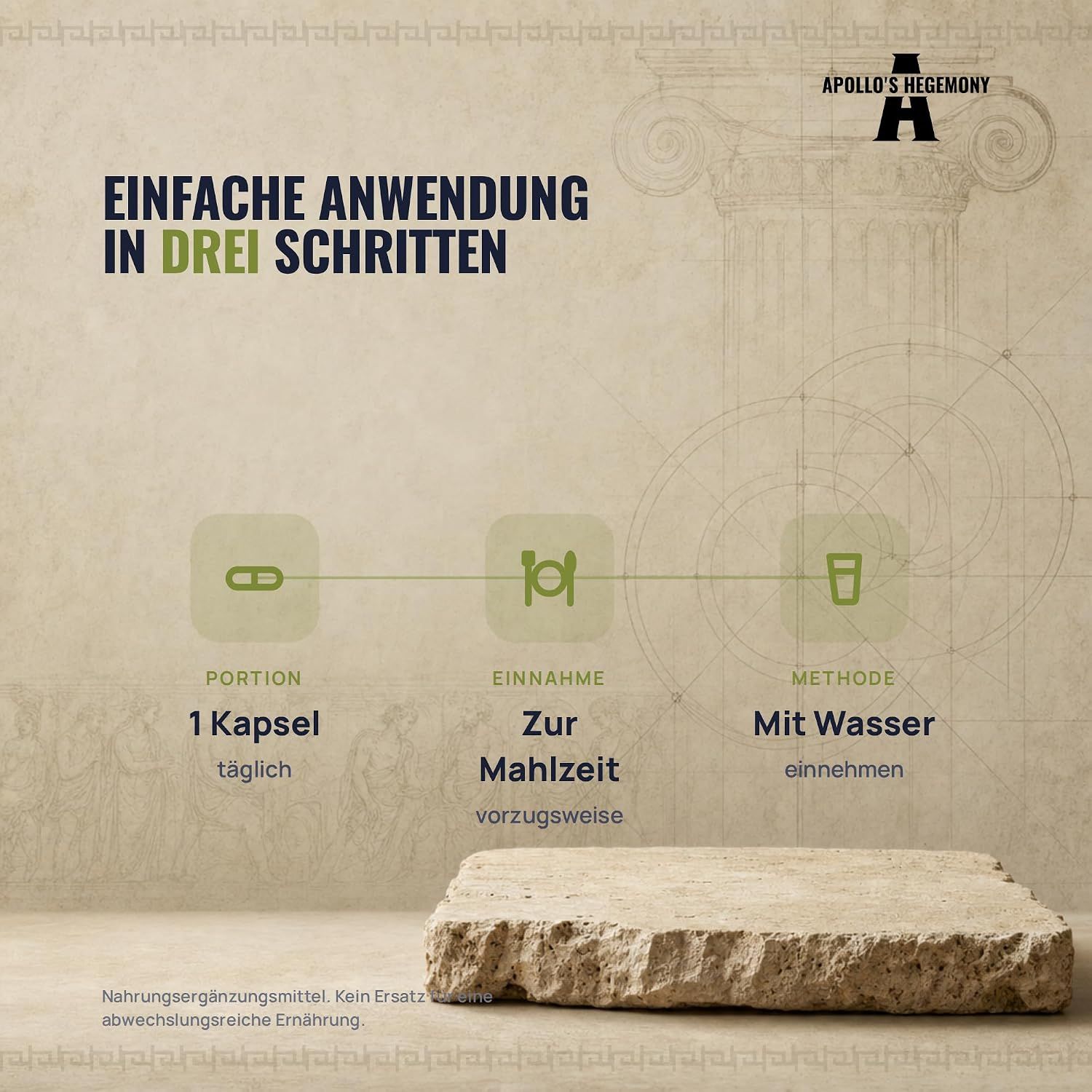 Anwendungshinweise: 1 Kapsel täglich zur Mahlzeit mit Wasser einnehmen.