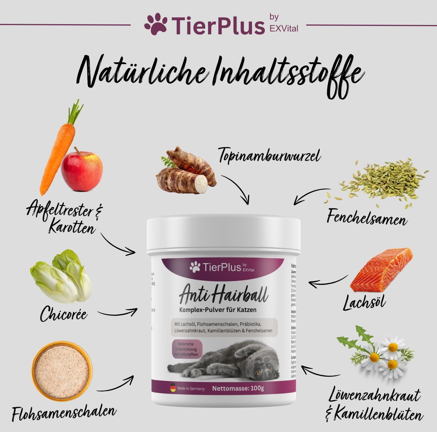 EXVital® Anti Hairball Komplex Pulver für Katzen