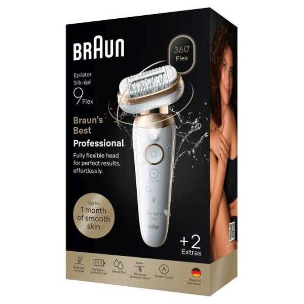 Braun Silk·épil 9 Flex, Wet & Dry Epilierer, Langanhaltend Glatte Haut, 9-011 3D, Gold