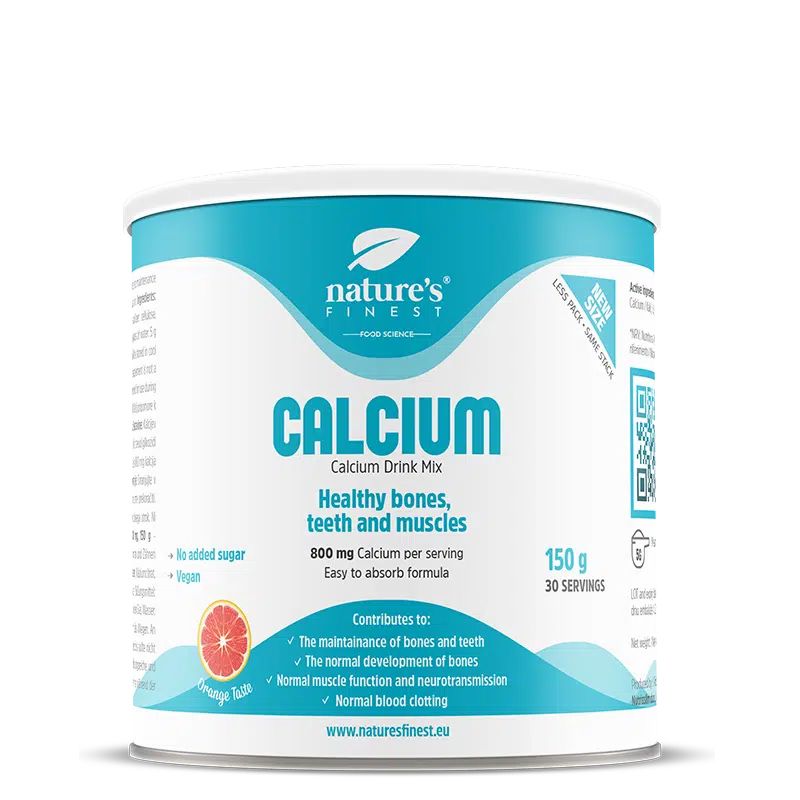 Nature's Finest Calcium Dose mit Informationen zu Knochen, Zähnen und Muskeln.