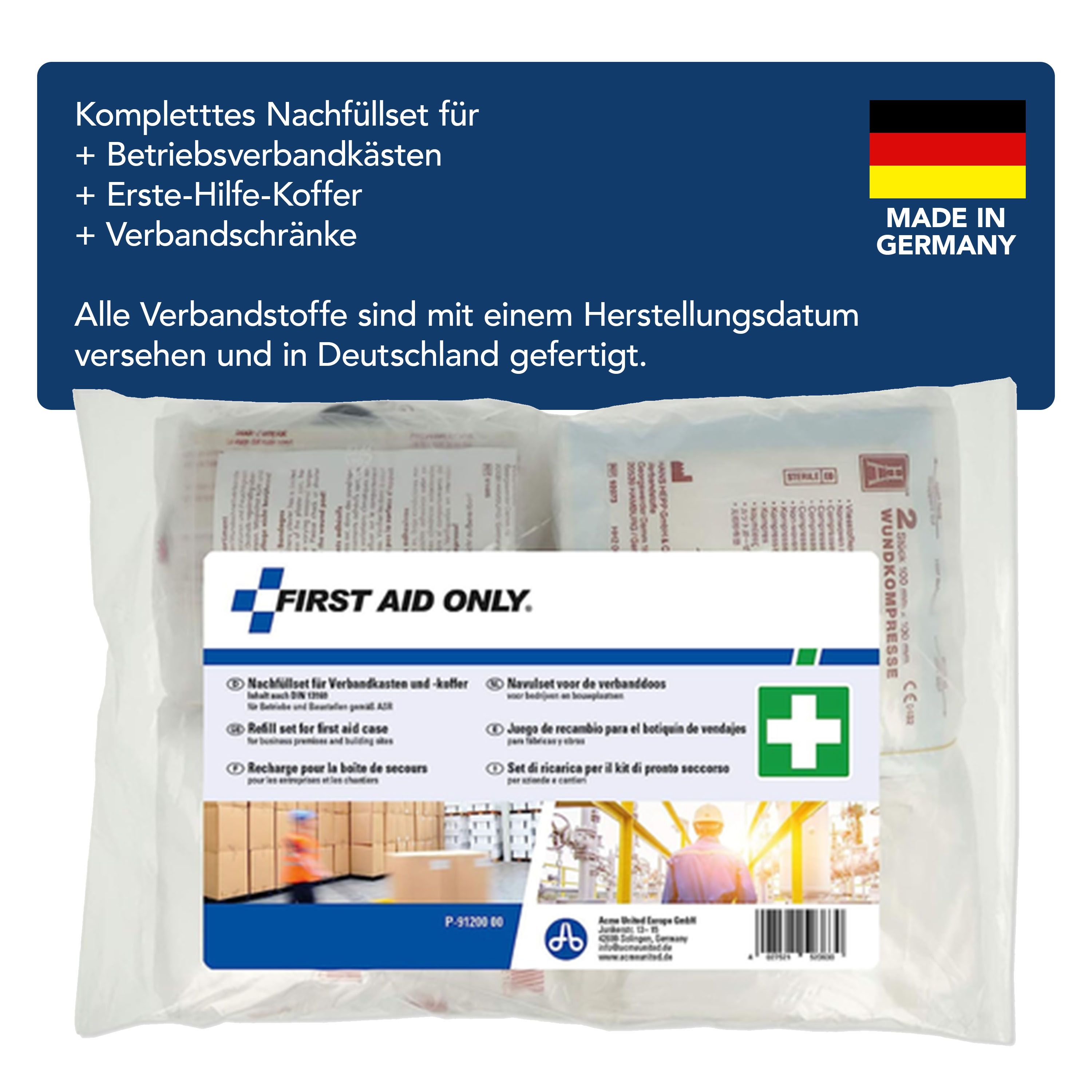 First Aid Only Nachfüllset DIN 13169 für Verbandkasten und -koffer