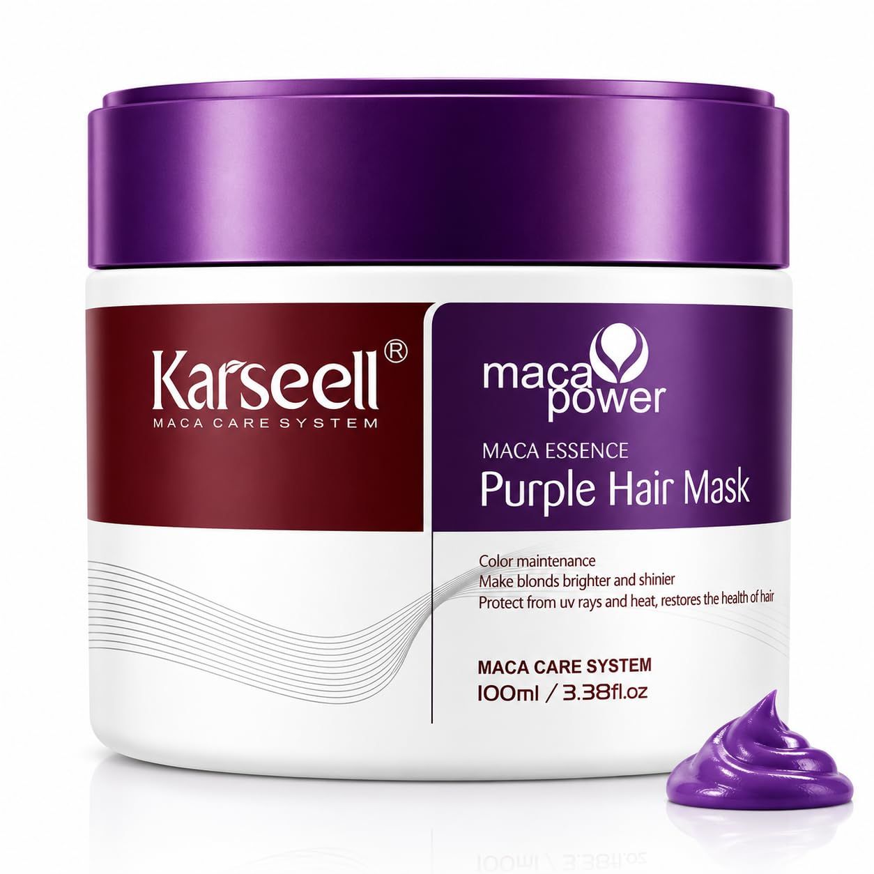 KARSEELL Violette Anti-Gelbstich-Haarmaske für Blondes und Graues Haar
