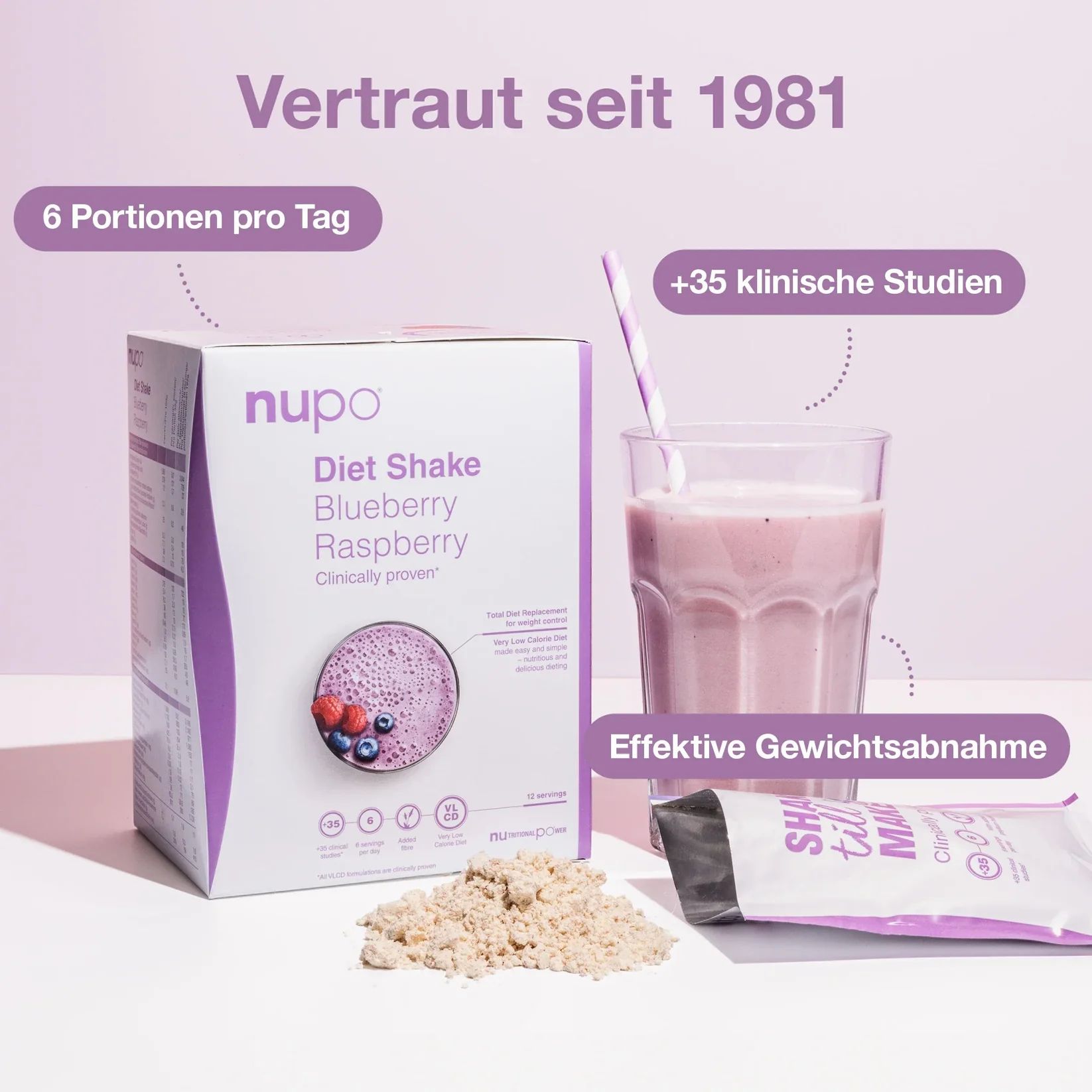 nupo Diet Shake Blueberry Raspberry