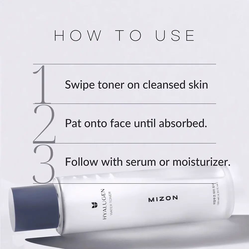 Anleitung zur Anwendung. 1. Swipe toner on cleansed skin. 2. Pat onto face until absorbed. 3. Follow with serum or moisturizer.