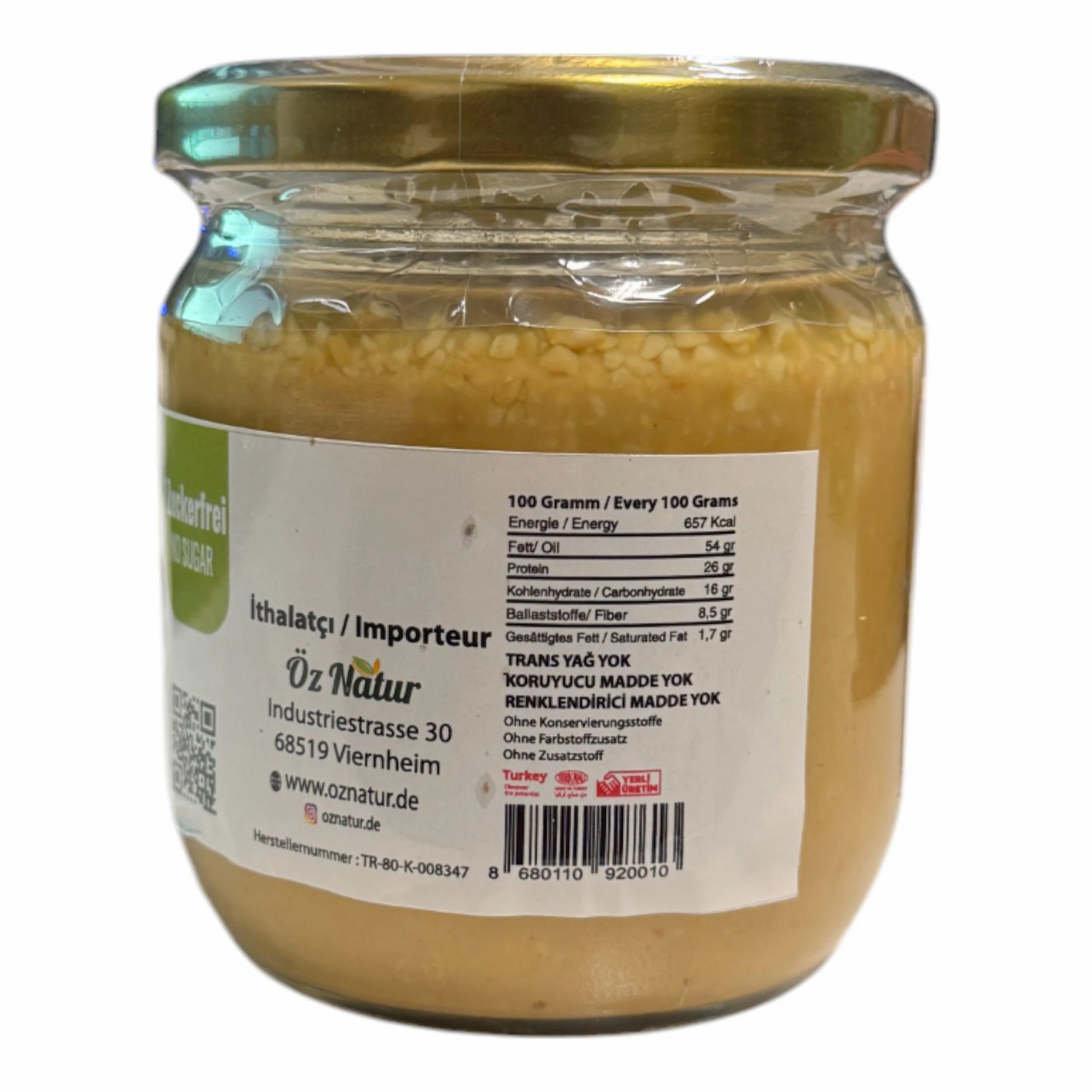 Öz Natur | Erdnussbutter (zuckerfrei)