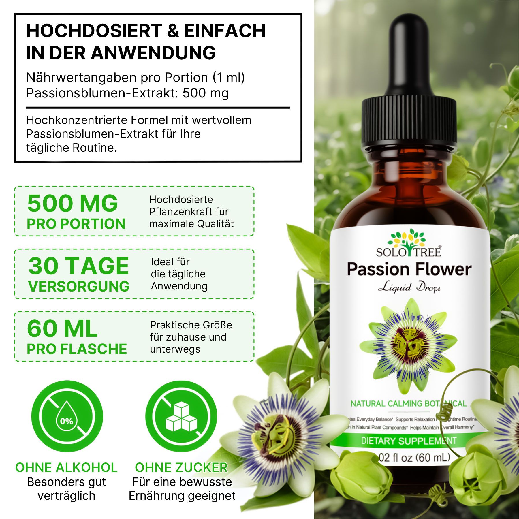ALIVER Passionsblume Tropfen für Ruhe Entspannung besseren Schlaf