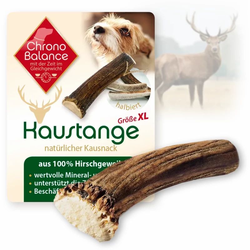 ChronoBalance Rothirsch Geweihstange für Hunde (halbierte Stücke) 1xXL