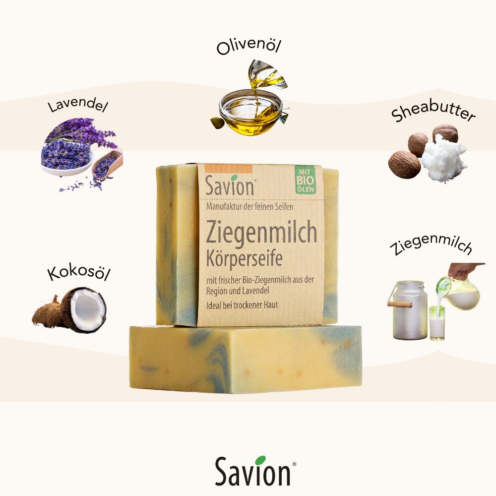 Savion Ziegenmilch Seifen Körper- und Haarseife 2er Set