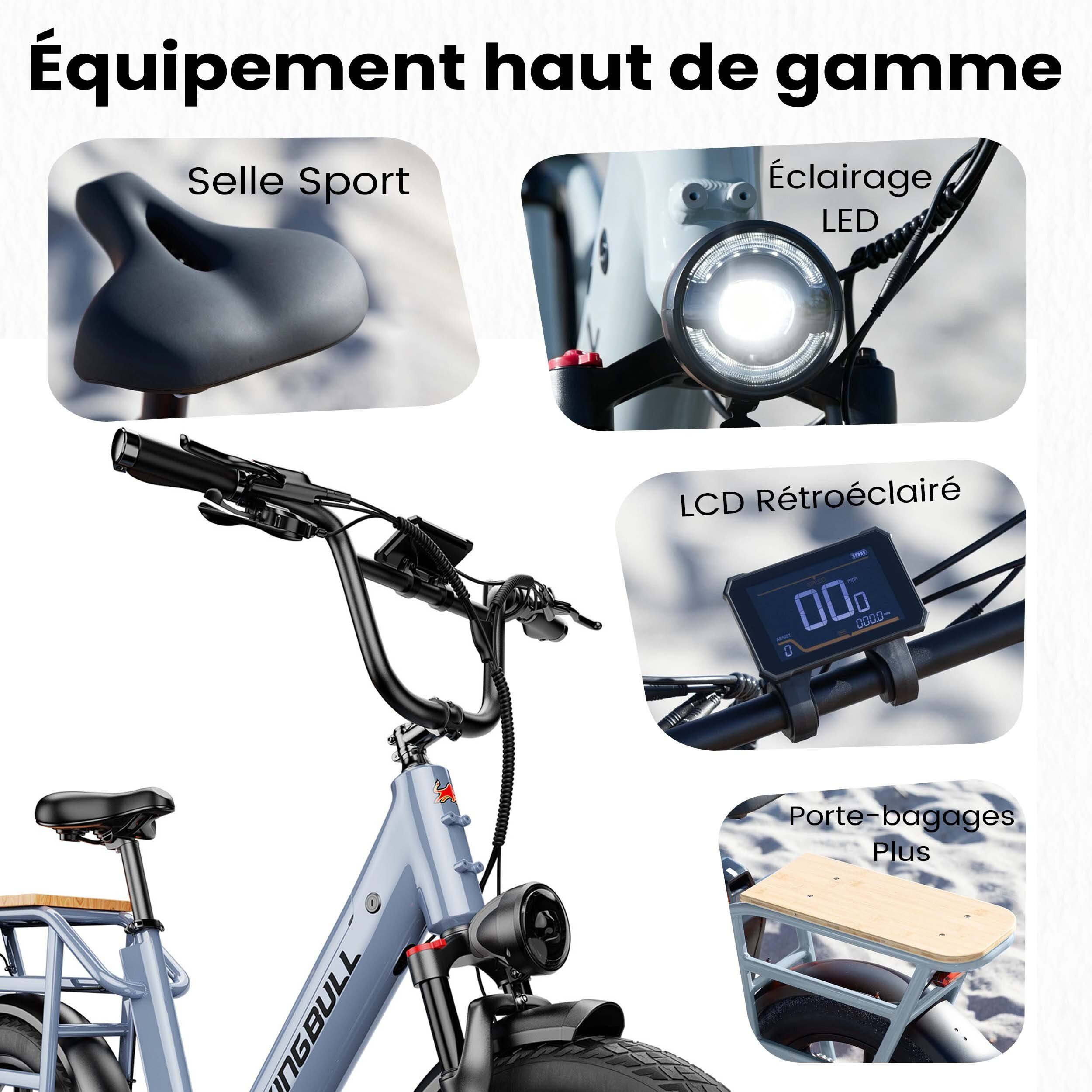KINGBULL Voyager 2.0 E-Bike mit 48 V / 15 Ah herausnehmbarem Akku