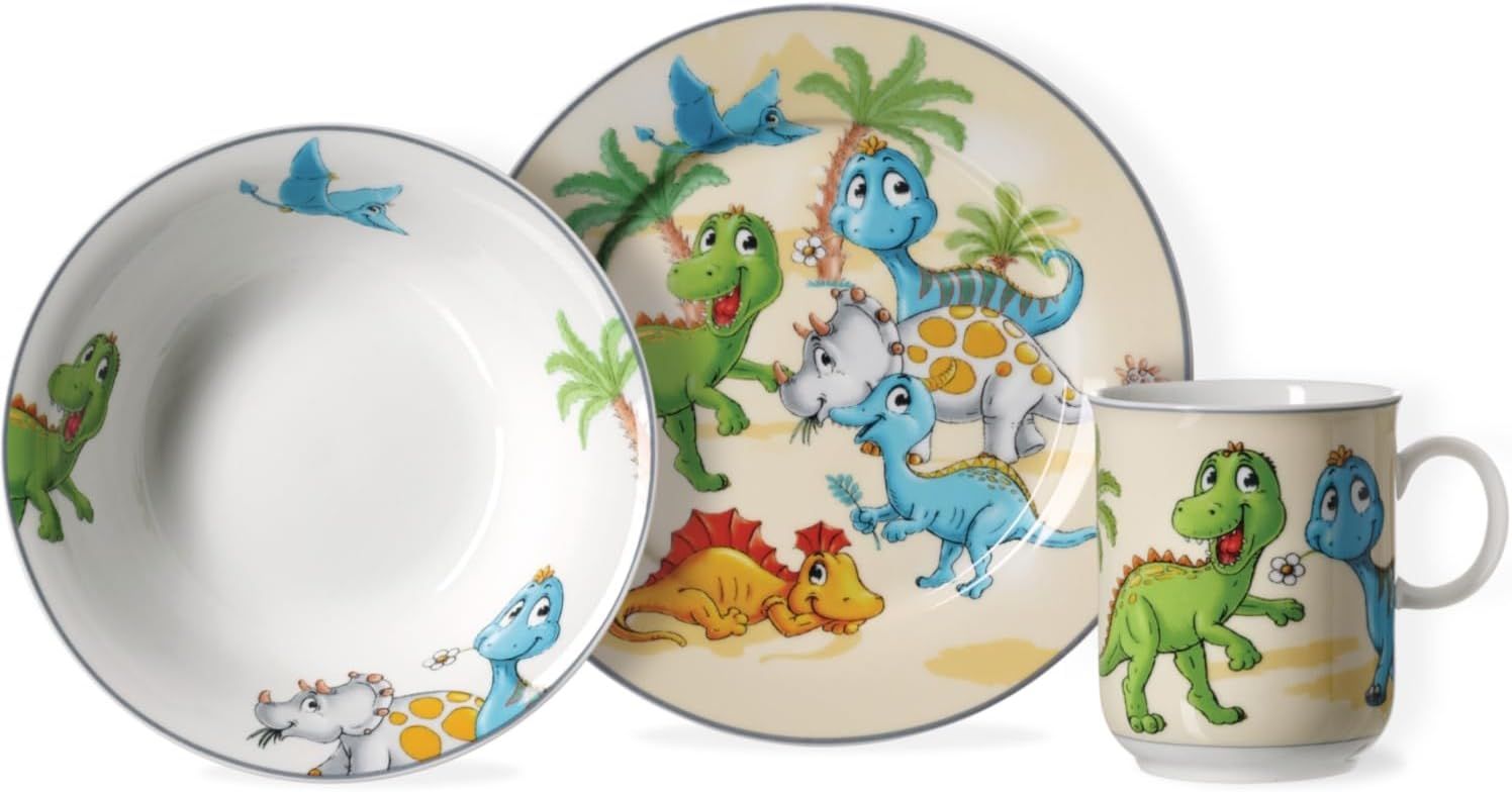 R&B Kindergeschirr Dino 3tlg