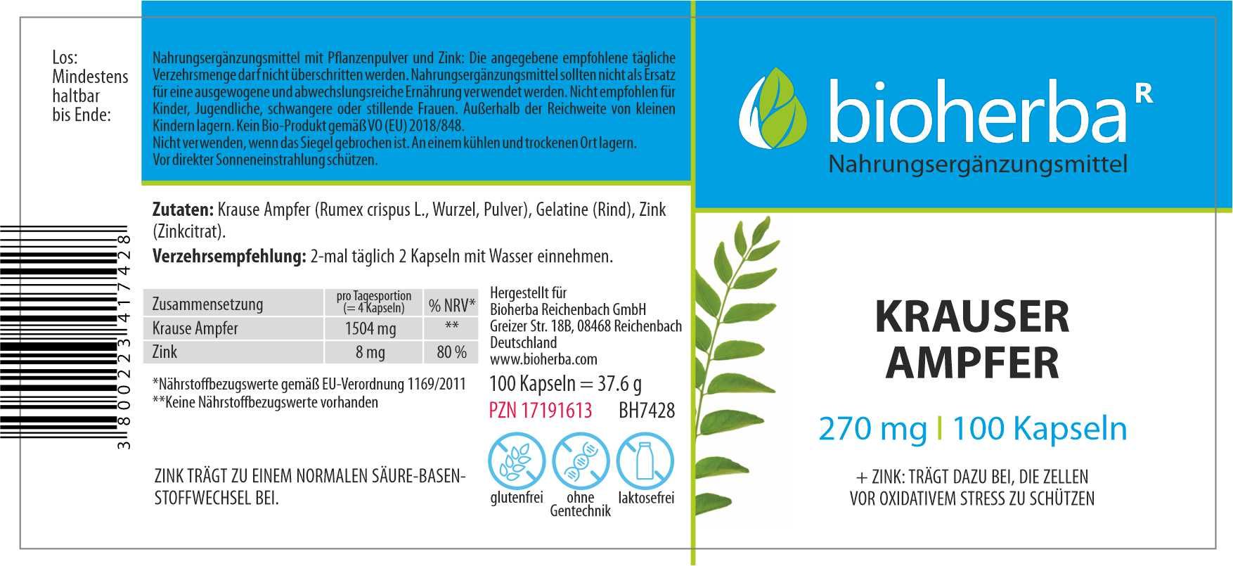 Bioherba Krauser Ampfer Kapseln