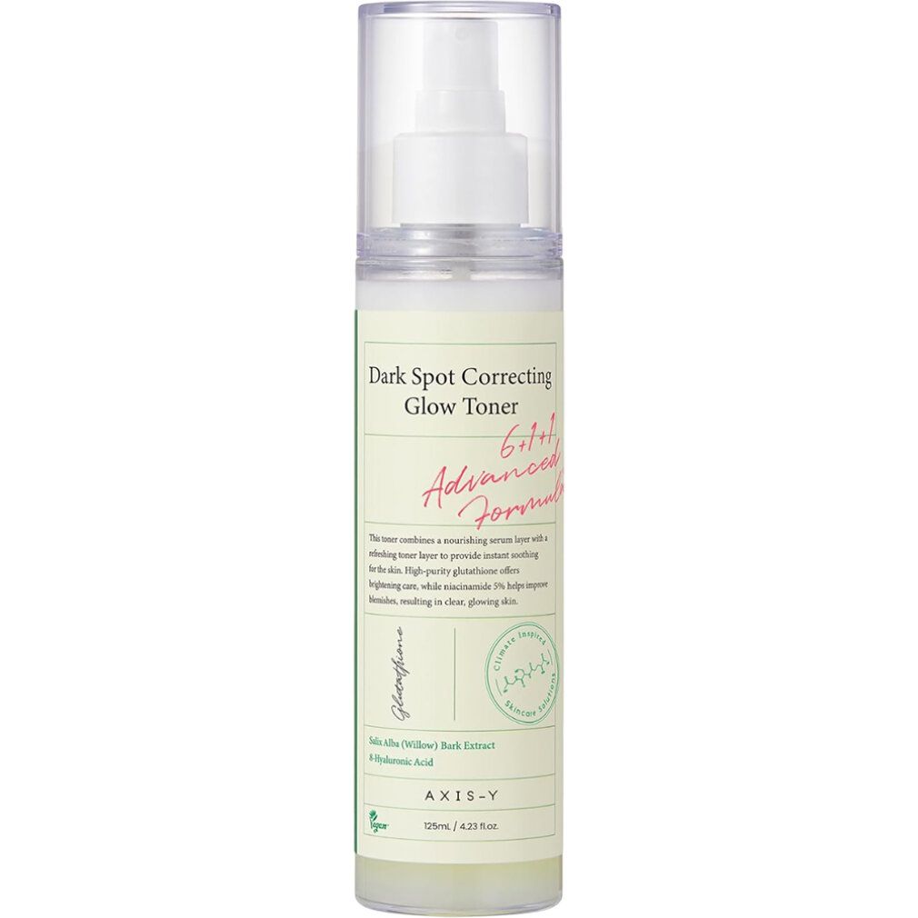 Axis-Y Dark Spot Correcting Glow Toner Flasche mit Pumpspender.