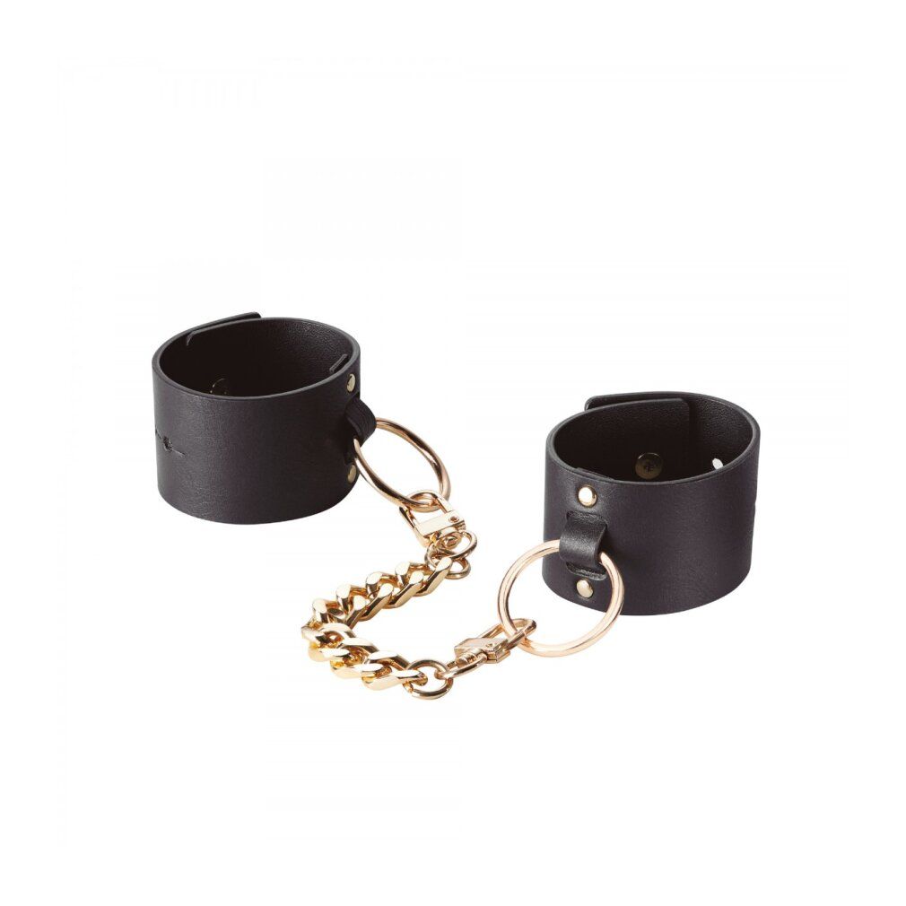 Bijoux Indiscrets - maze - Wide Cuffs - breite Armbänder/Handschellen aus Leder (vegan) - schwarz
