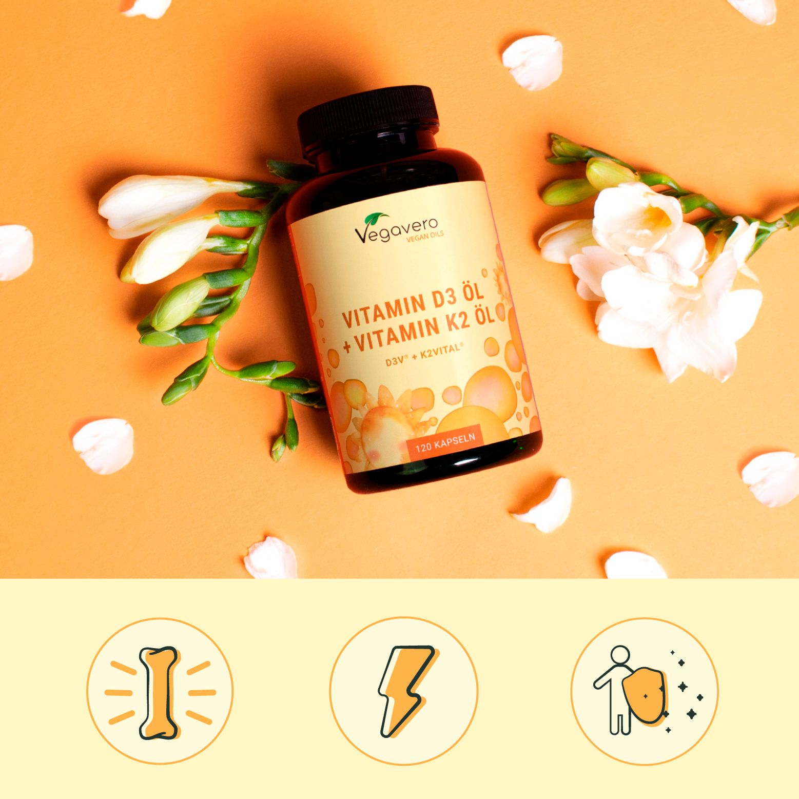 VEGAVERO Vitamin D3 und K2 Öl