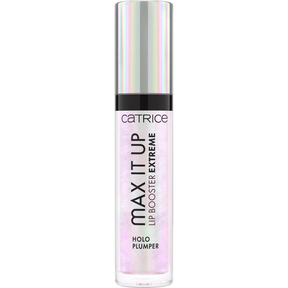 Catrice Lipgloss mit Volumen, geschlossen. Text: MAX IT UP, HOLO PLUMPER.
