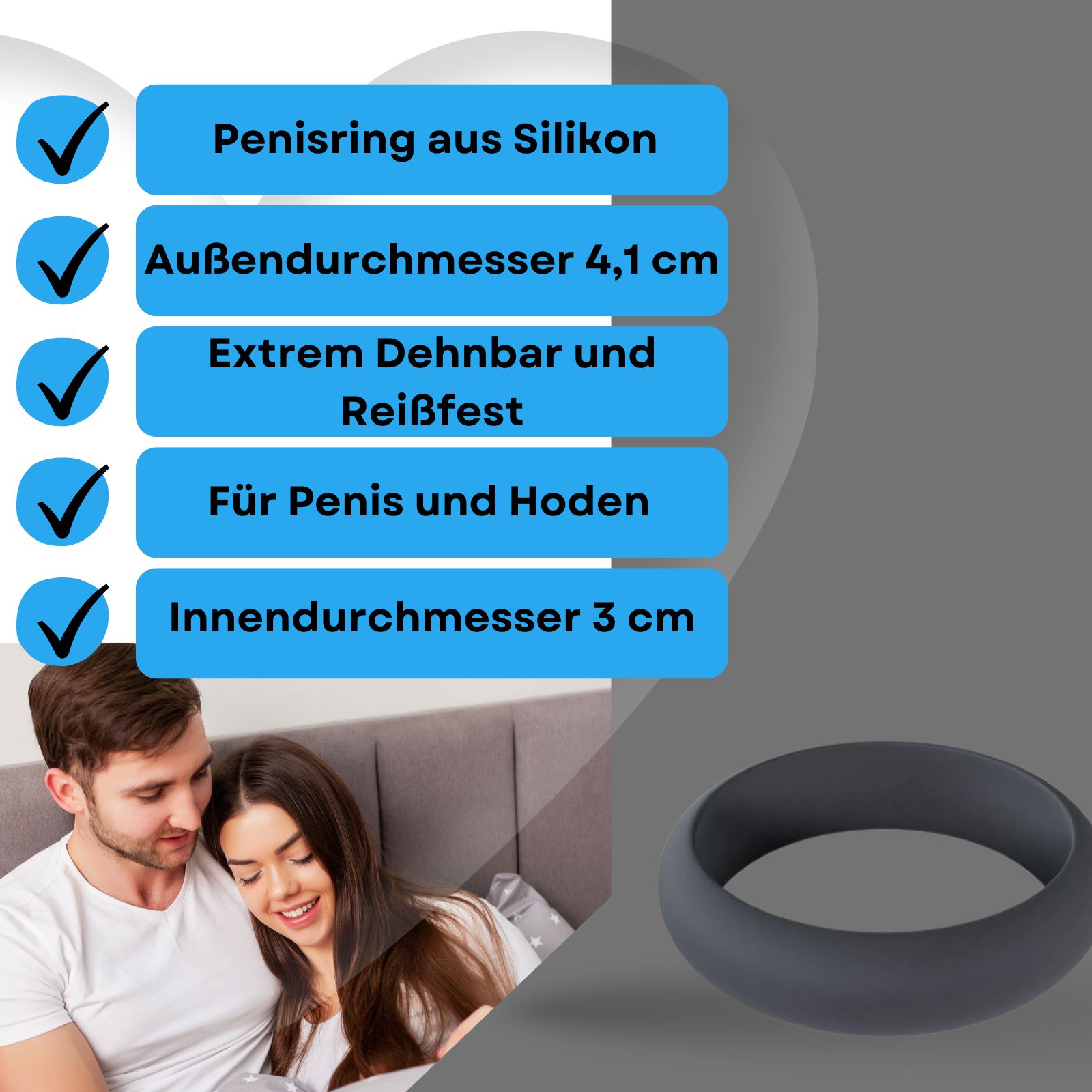Lovelyness - Penisring aus Silikon - Wide O - S