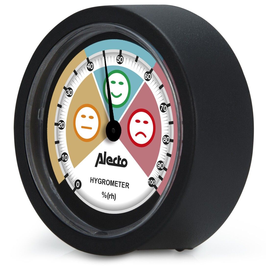 Alecto Analoges Hygrometer Schwarz