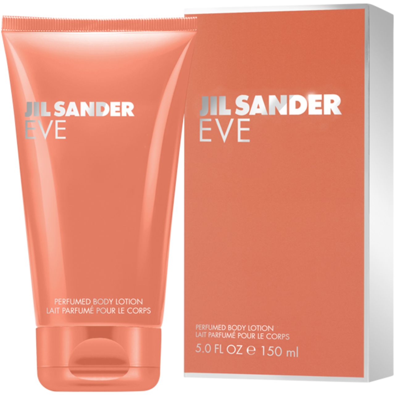 Jil Sander Eve Body Lotion Tube und Karton.