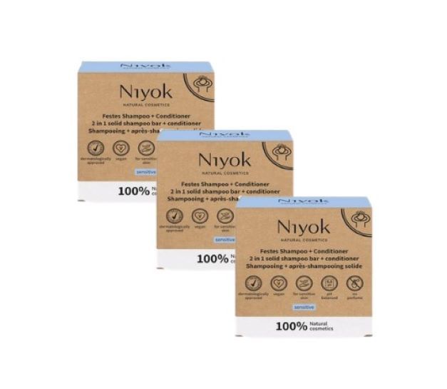 Niyok 2-in-1 Haar Shampoo & Conditioner 3-er Pack