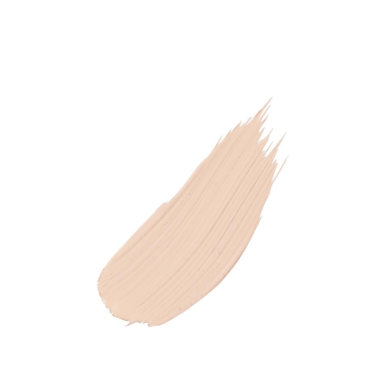 Heller Make-up-Abstrich. Farbton hellbeige. Textur sichtbar. Auf weißem Hintergrund.