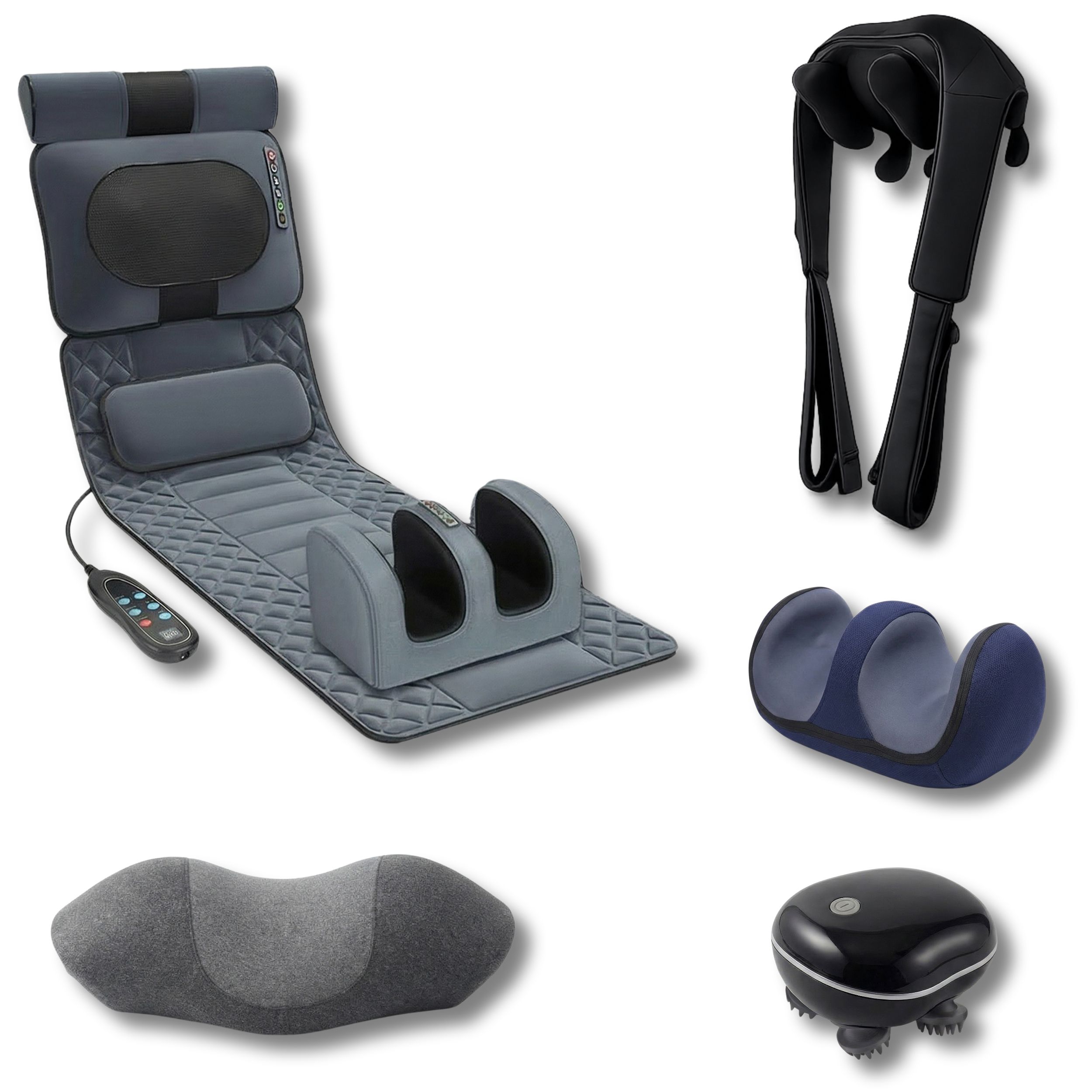 Regenerations-Massagebox – Massagematte, Shiatsu, Zervikalkissen, Therapiekissen & 3D-Massager