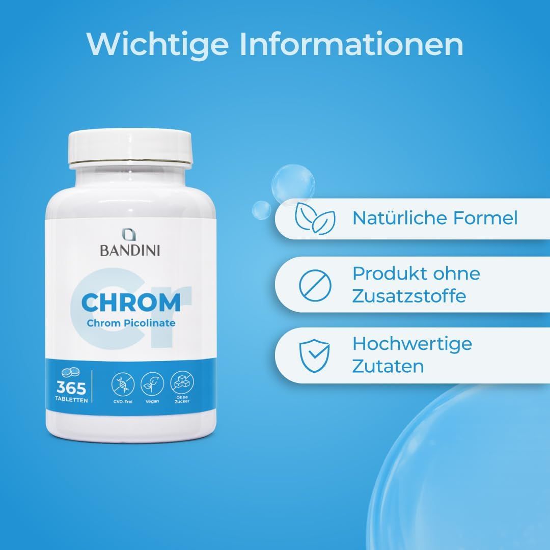 Bandini Chrom Picolinate Kapseln und ein Paar beim Joggen.