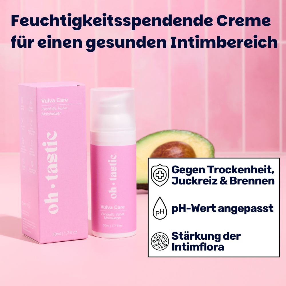 ohtastic Natürliche Vaginal Creme gegen Scheidentrockenheit, Juckreiz & Irritationen