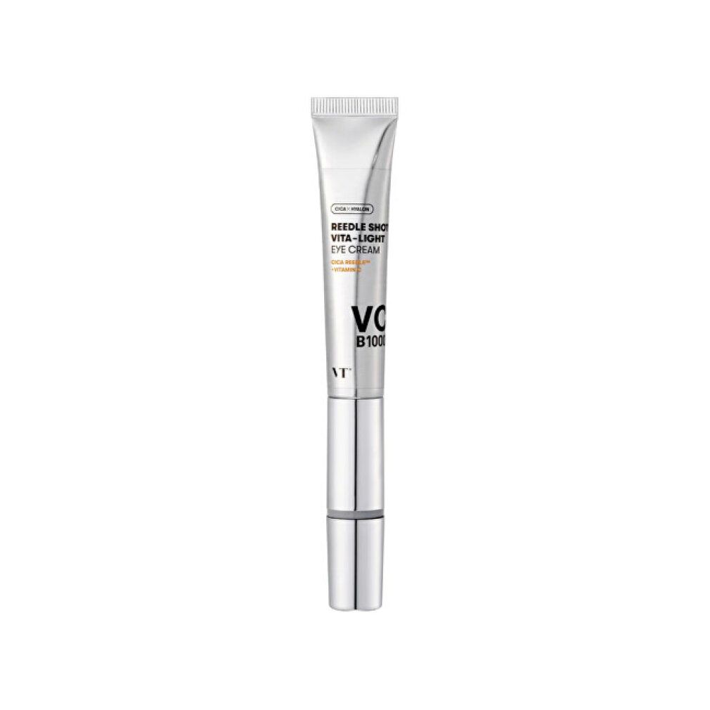 VT Cosmetics Reedle Shot Vita-Light Eye Cream in silberner Tube mit Applikator.
