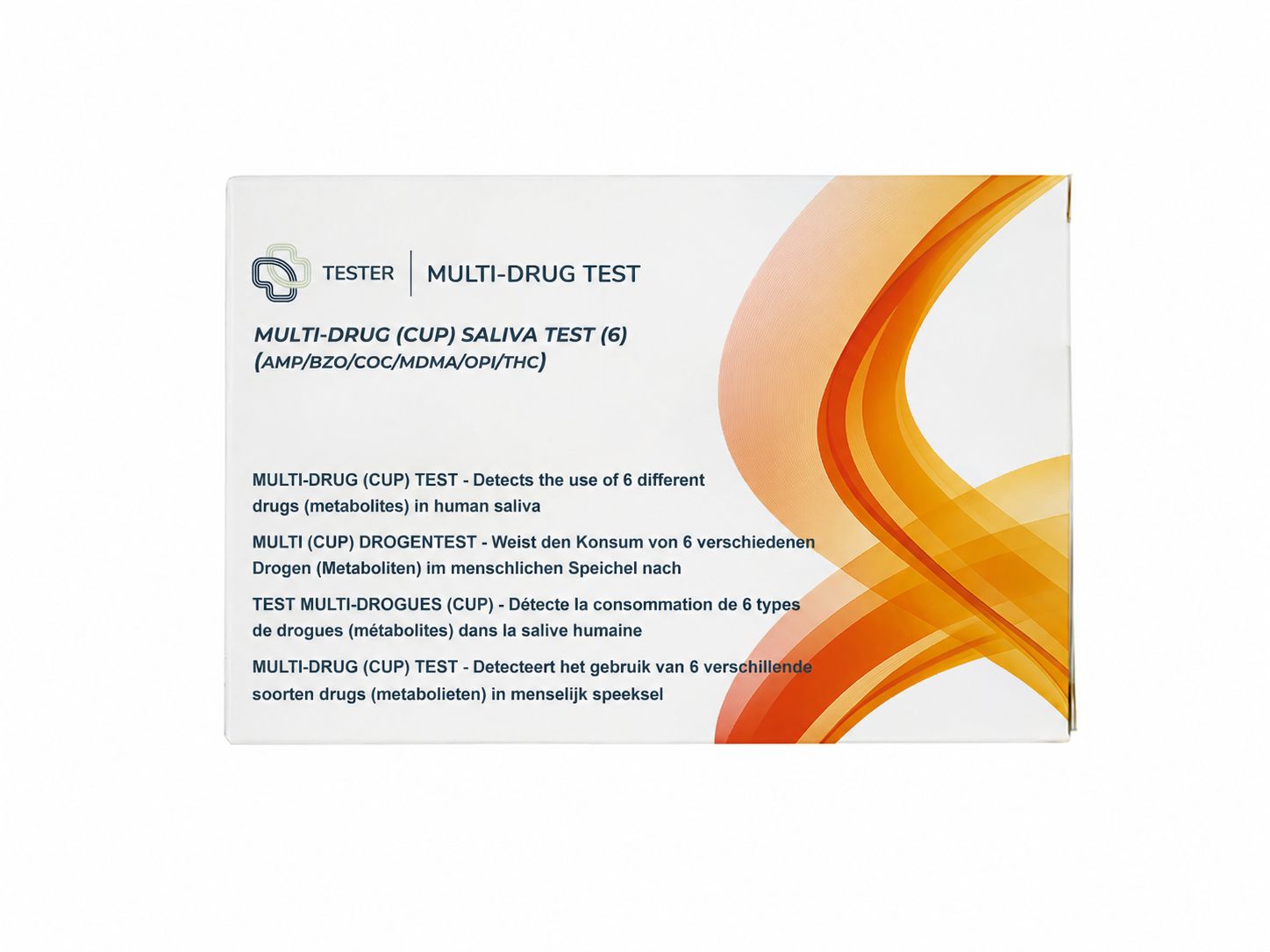 Multi-Drug Speichel-Selbsttest - Drogenscreening auf sechs Substanzen - für Zuhause - The Tester