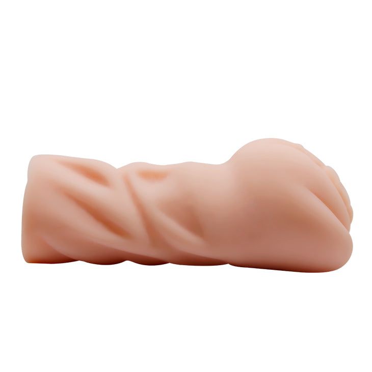 Fleischfarbener Masturbator. Zylindrische Form mit geriffelter Oberfläche. Geschlossenes Ende.